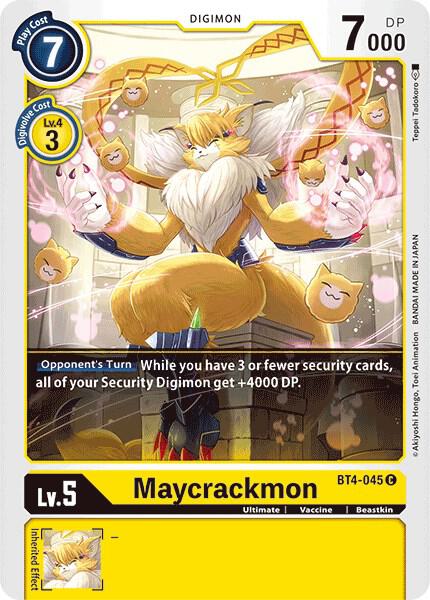 Maycrackmon BT4-045 C Common Great Legend Digimon Near Mint