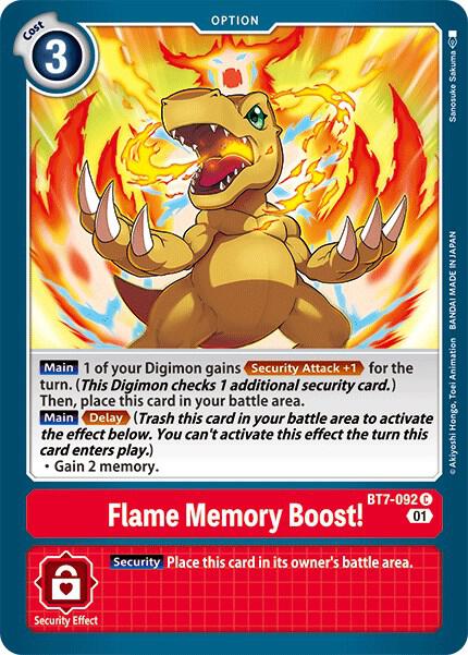 Flame Memory Boost! BT7-092 C Common Next Adventure Digimon Near Mint