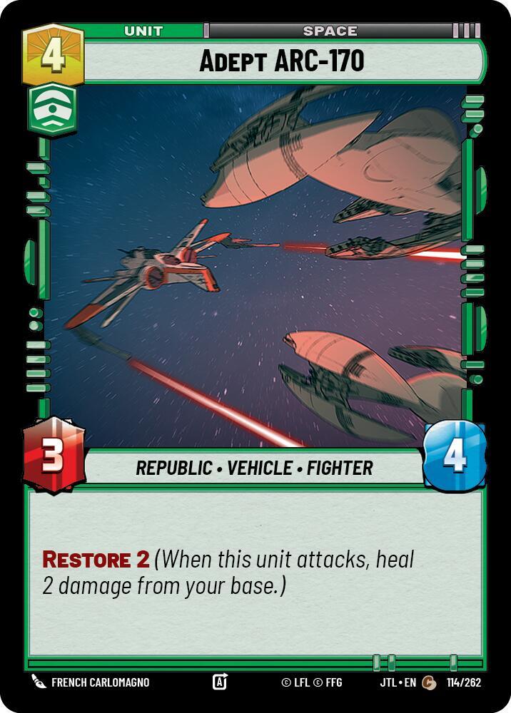 Adept ARC-170 114/262 Common Jump to Lightspeed Star Wars Unlimited Near Mint