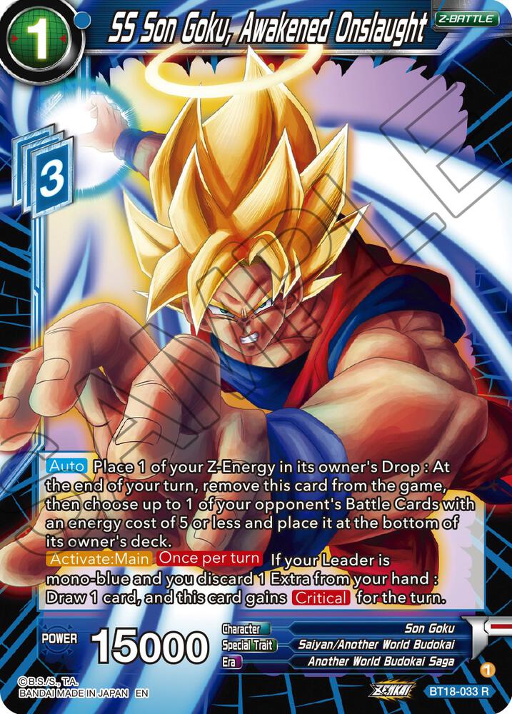 SS Son Goku, Awakened Onslaught BT18-033 Dawn of the Z-Legends Dragon Ball Super