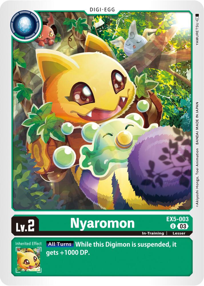 Nyaromon EX5-003 U Uncommon Animal Colosseum Digimon Near Mint