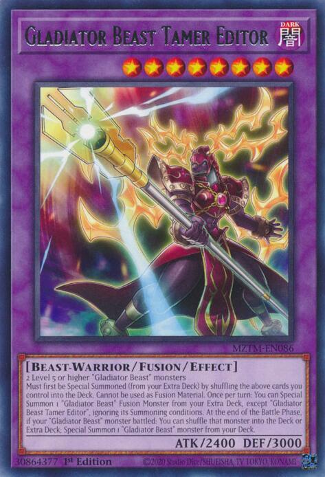 Gladiator Beast Tamer Editor MZTM-EN086 Rare Maze of the Master Yu-Gi-Oh NM