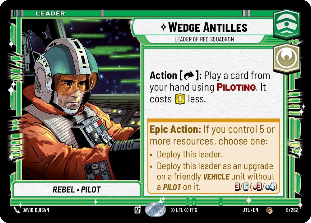 Wedge Antilles - Leader of Red Squadron 008/262 Star Wars Unlimited NM