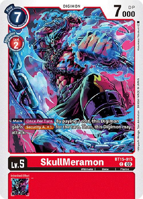 SkullMeramon BT15-015 C Common Exceed Apocalypse Digimon Near Mint
