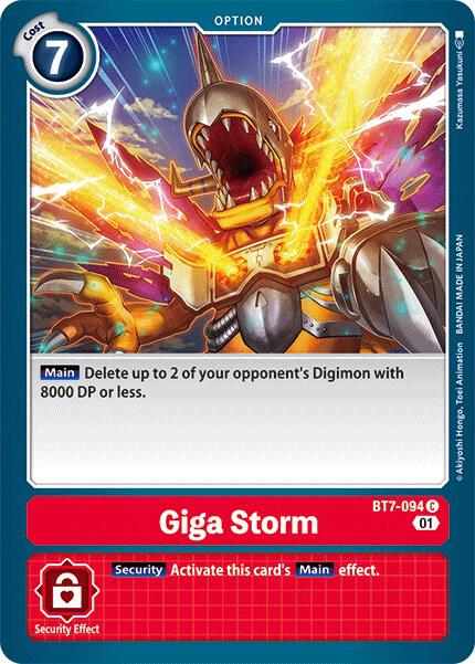 Giga Storm BT7-094 C Common Next Adventure Digimon Near Mint
