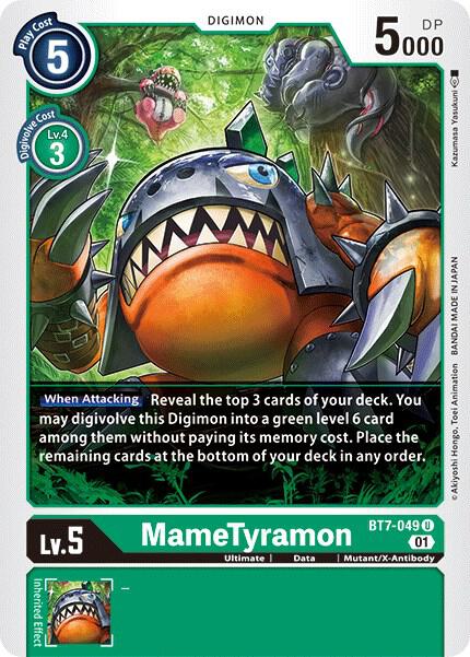 MameTyramon BT7-049 U Uncommon Next Adventure Digimon Near Mint