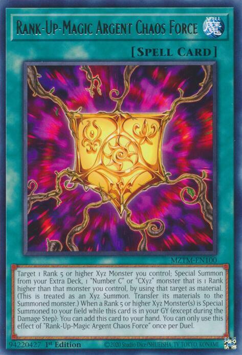 Rank-Up-Magic Argent Chaos Force MZTM-EN100 Rare Maze of the Master Yu-Gi-Oh NM