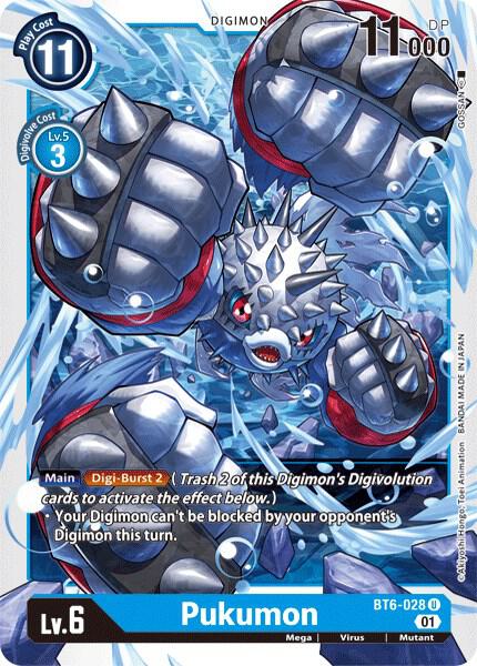 Pukumon BT6-028 U Uncommon Double Diamond Digimon Near Mint