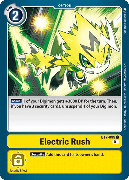 Electric Rush BT7-099 U Uncommon Next Adventure Digimon Near Mint