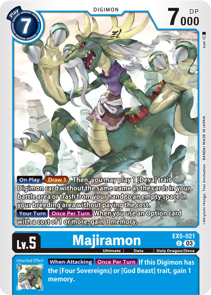 Majiramon EX5-021 C Common Animal Colosseum Digimon Near Mint
