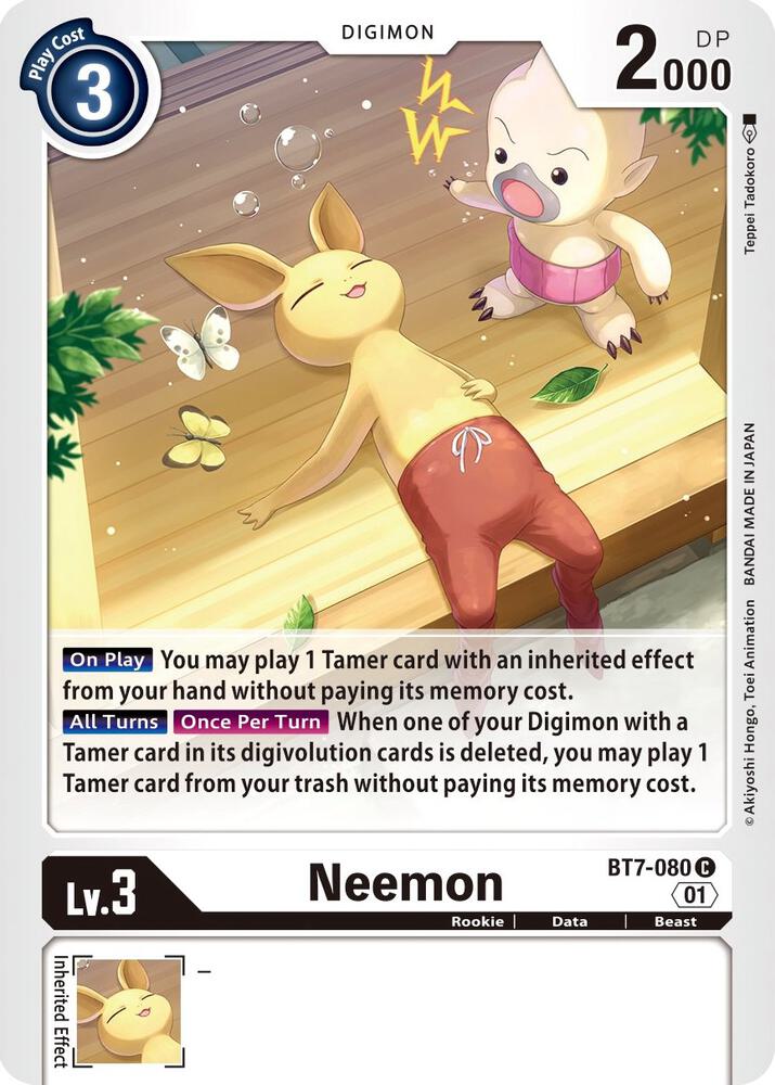 Neemon BT7-080 C Common Next Adventure Digimon Near Mint
