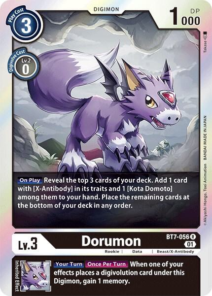 Dorumon BT7-056 R Rare Next Adventure Digimon Near Mint