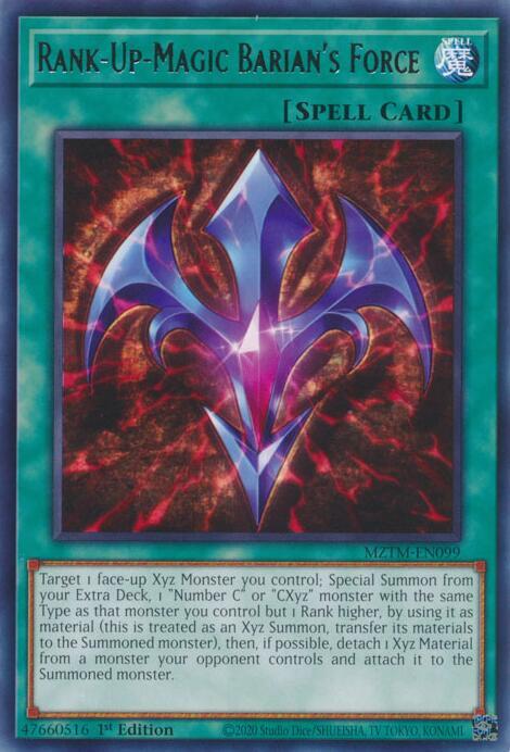 Rank-Up-Magic Barian's Force MZTM-EN099 Rare Maze of the Master Yu-Gi-Oh NM