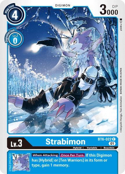 Strabimon BT6-022 C Common Double Diamond Digimon Near Mint