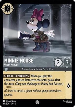 Minnie Mouse - Ghost Hunter 181/204 Whispers in the Well Lorcana Cold Foil NM