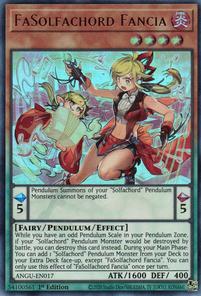 FaSolfachord Fancia ANGU-EN017 Ultra Rare Ancient Guardians Yu-Gi-Oh Near Mint