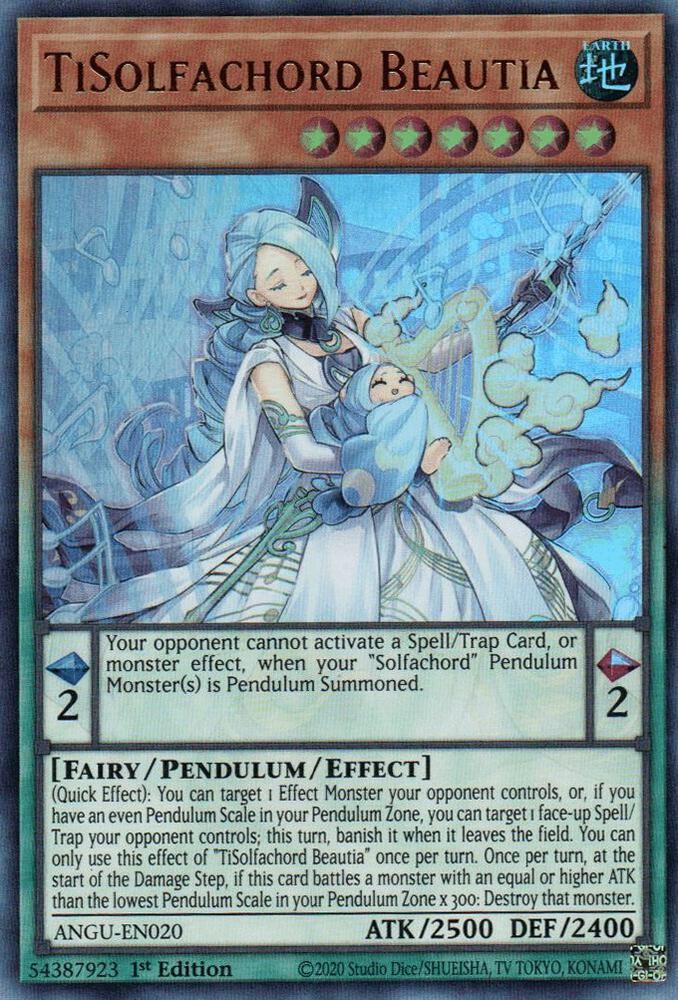 TiSolfachord Beautia ANGU-EN020 Ultra Rare Ancient Guardians Yu-Gi-Oh Near Mint