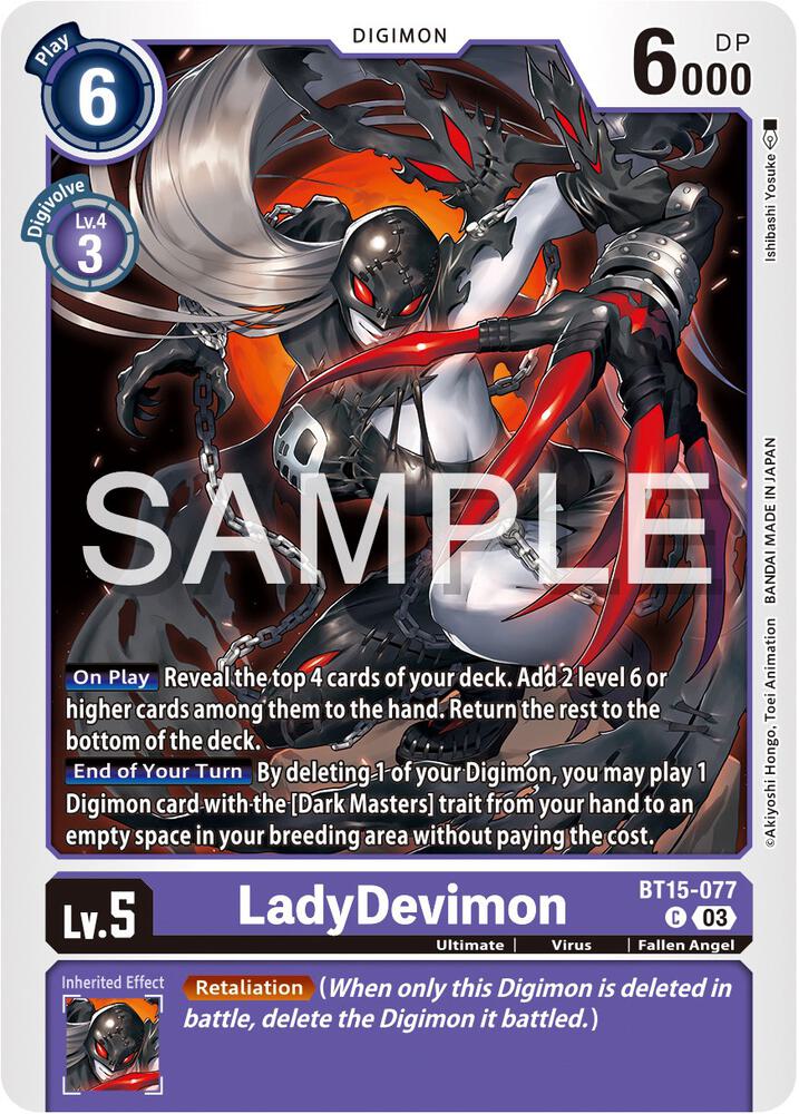 LadyDevimon BT15-077 C Common Exceed Apocalypse Digimon Near Mint