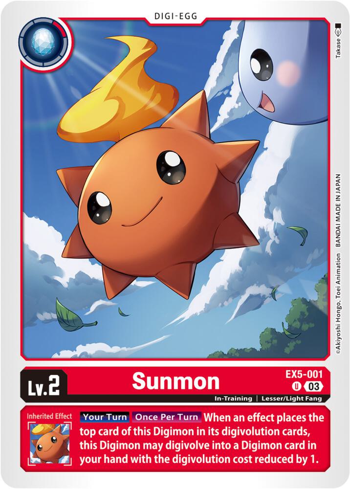 Sunmon EX5-001 U Uncommon Animal Colosseum Digimon Near Mint