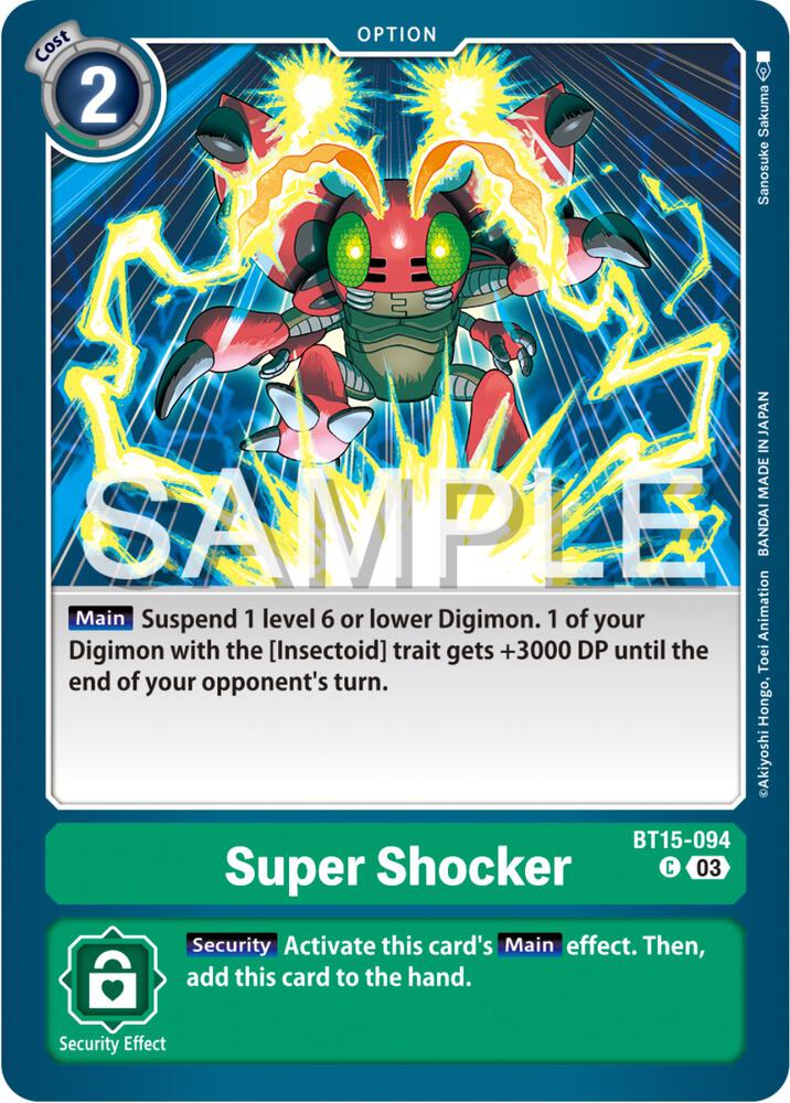 Super Shocker BT15-094 C Common Exceed Apocalypse Digimon Near Mint