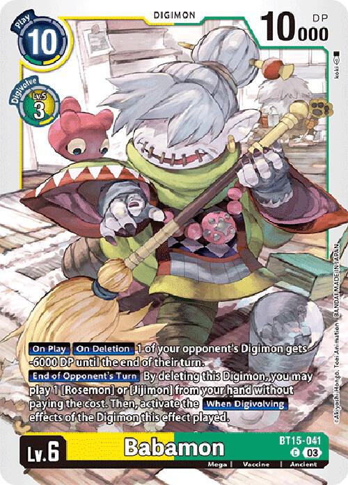 Babamon BT15-041 C Common Exceed Apocalypse Digimon Near Mint