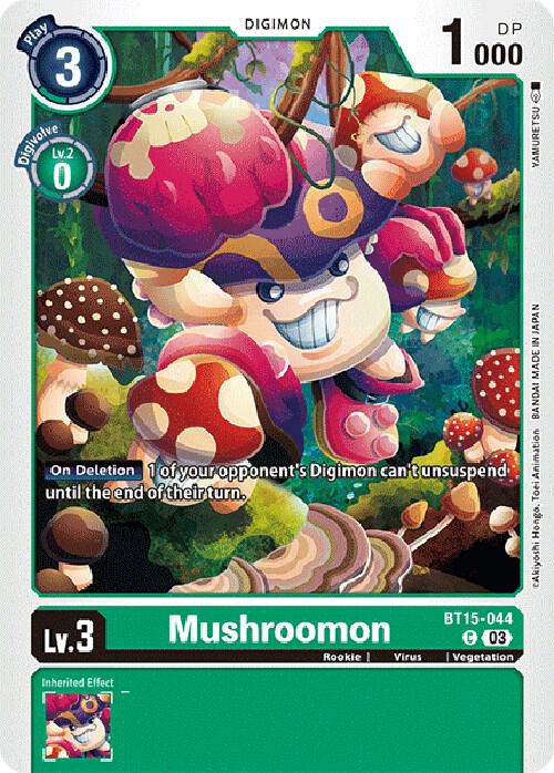 Mushroomon BT15-044 C Common Exceed Apocalypse Digimon Near Mint