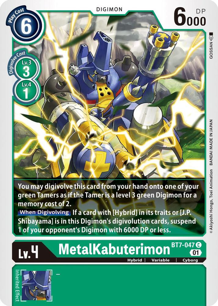 MetalKabuterimon BT7-047 C Common Next Adventure Digimon Near Mint