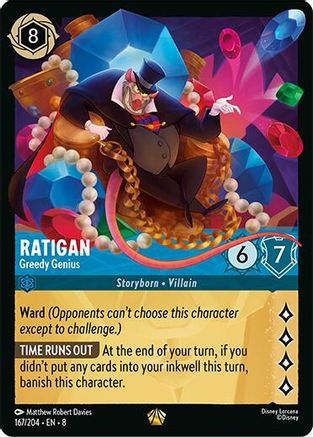 Ratigan - Greedy Genius 167/204 Legendary Reign of Jafar Lorcana Cold Foil NM