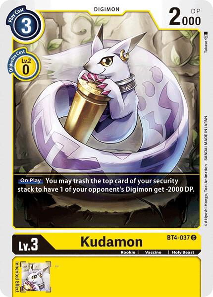 Kudamon BT4-037 C Common Great Legend Digimon Near Mint