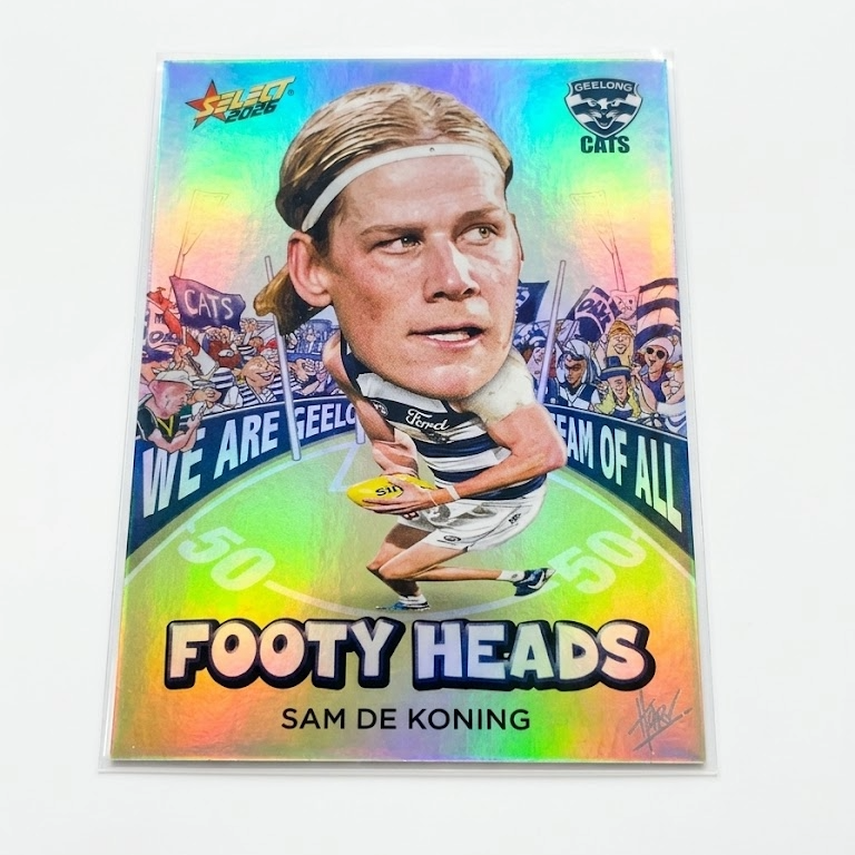 2026 Select AFL Footy Stars Sam De Koning Footy Heads Insert Geelong Cats
