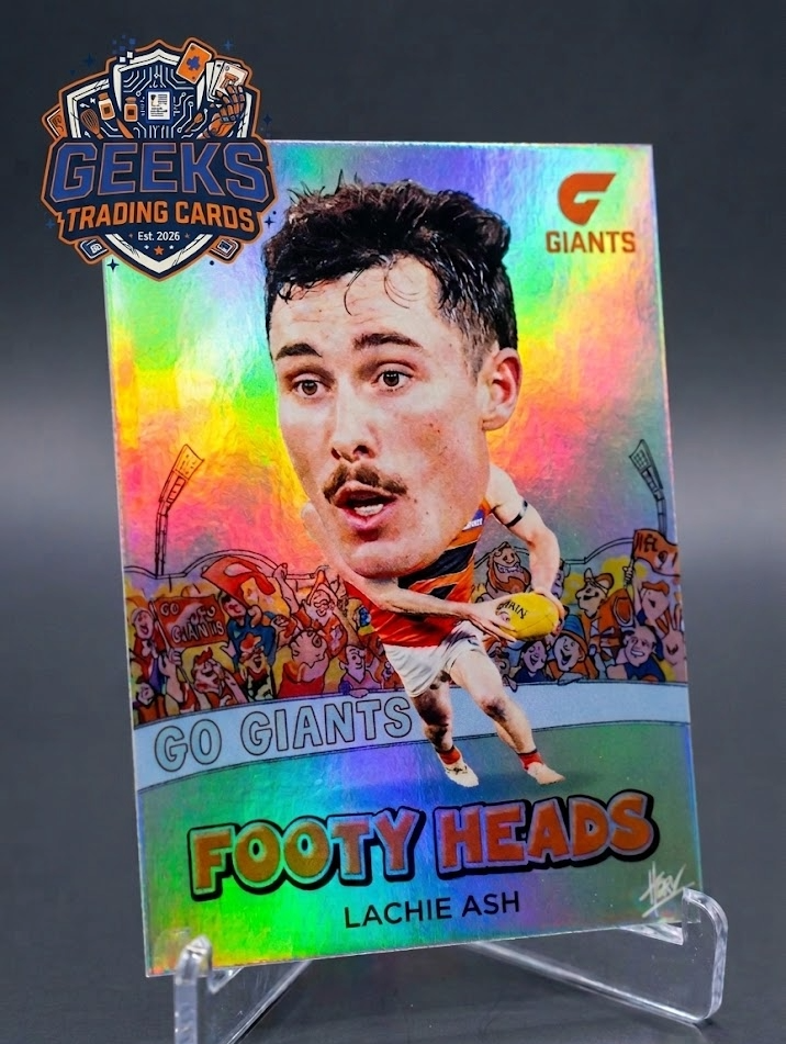 Lachie Ash GWS Giants Footy Heads - Rare Holo - Head So Big It Needs A Trailer AFL